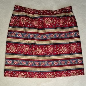 Talbots Floral Striped Skirt